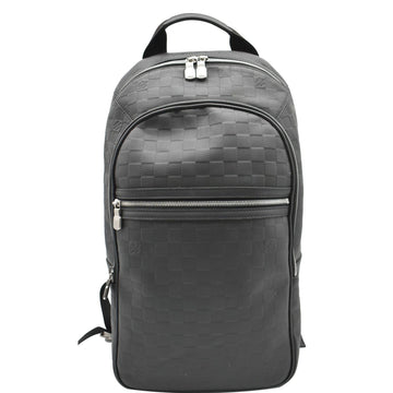 LOUIS VUITTON Michael Damier Infini Leather Backpack Bag Black