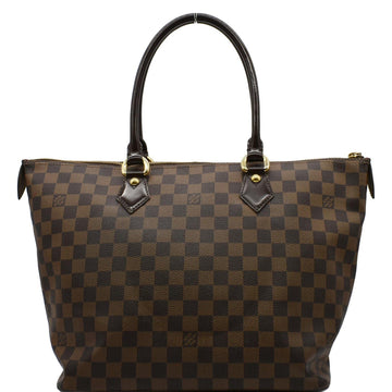LOUIS VUITTON Saleya MM Damier Ebene Tote Bag Brown