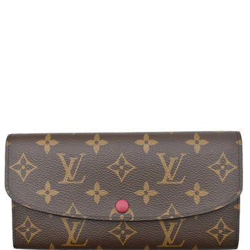 LOUIS VUITTON Emilie Monogram Canvas Wallet Fuchsia