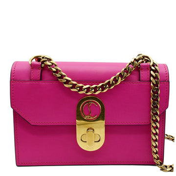 CHRISTIAN LOUBOUTIN Elisa Mini  Leather Shoulder Bag Pink