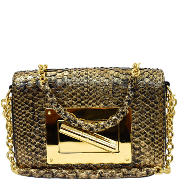 TOM FORD Natalia Medium Chain Turnlock Shoulder Bag Antique Gold