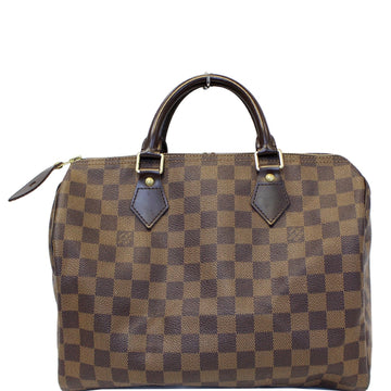 LOUIS VUITTON Speedy 30 Damier Ebene Brown Satchel Bag