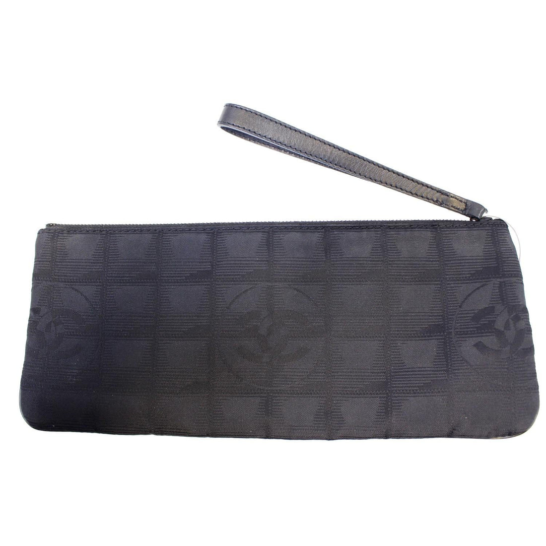 CHANEL Wristlet Cosmetic Pouch Black
