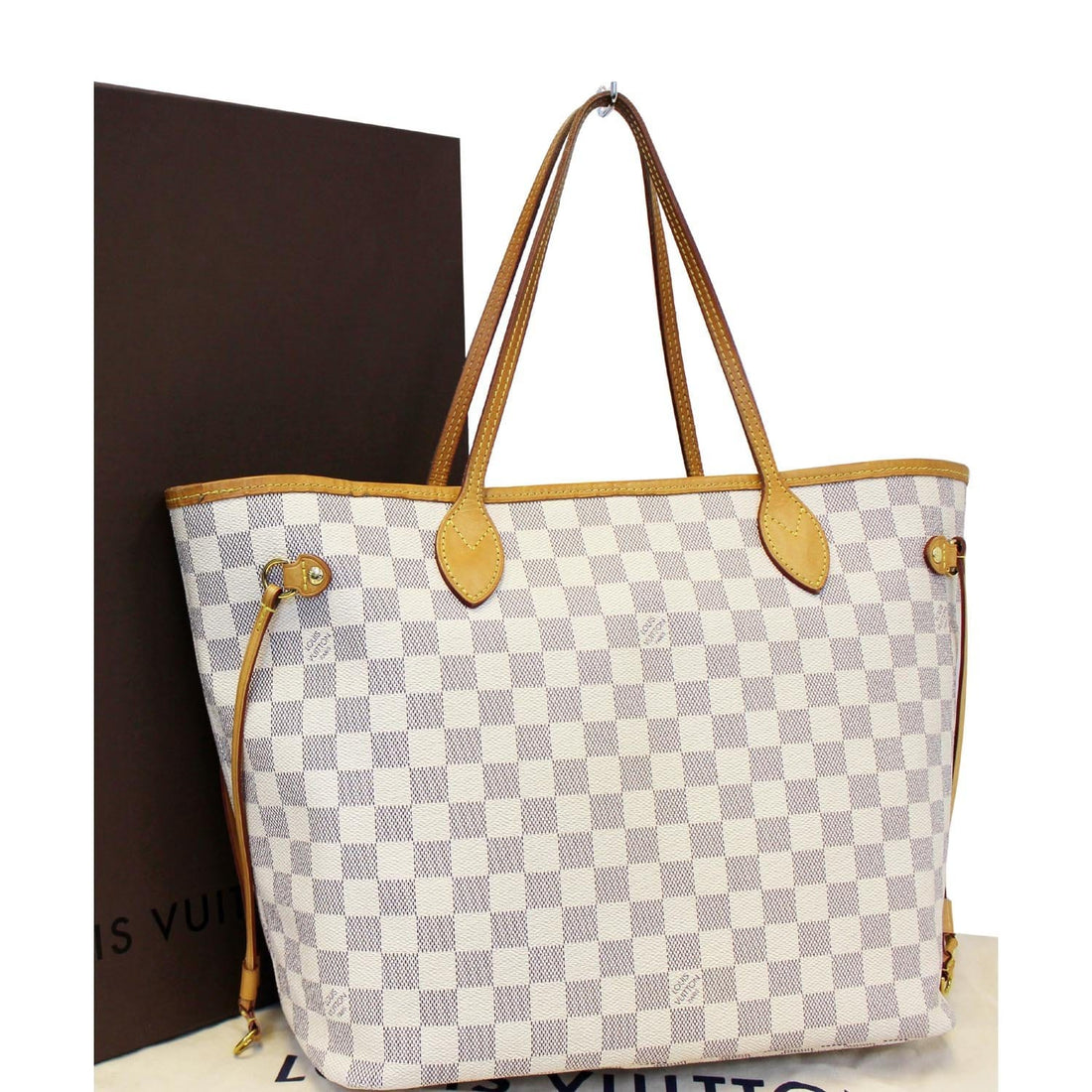 LOUIS VUITTON Neverfull MM Damier Azur Tote Bag