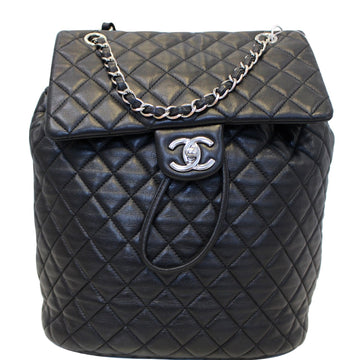 CHANEL Urban Spirit  Leather Backpack Bag Black