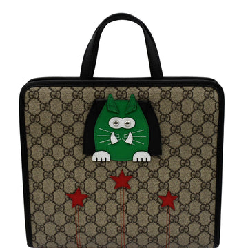 GUCCI ChildrenÂs Cat Printed GG Canvas Tote Bag Beige 645290