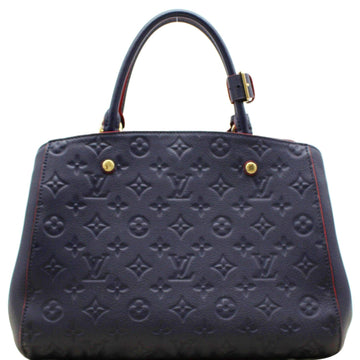LOUIS VUITTON Montaigne MM Monogram Empreinte Shoulder Bag Navy Blue