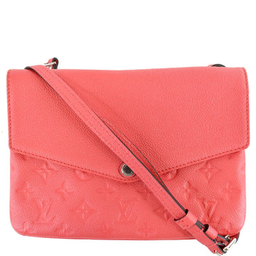 LOUIS VUITTON Twice Monogram Empreinte Leather Crossbody Bag Dahlia