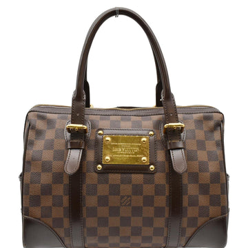 LOUIS VUITTON Berkeley Damier Ebene Satchel Bag Brown