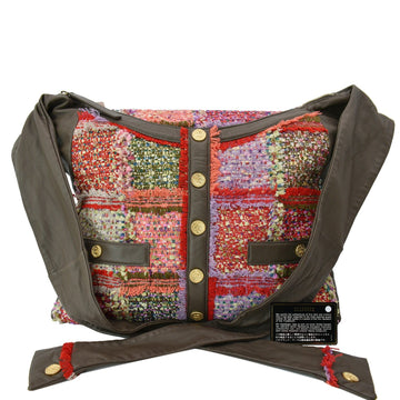 CHANEL Tweed Girl Large Leather Shoulder Bag Multicolor