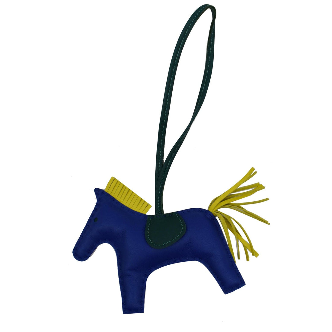 HERMES Rodeo  Leather Horse Bag Charm Blue - 25% OFF