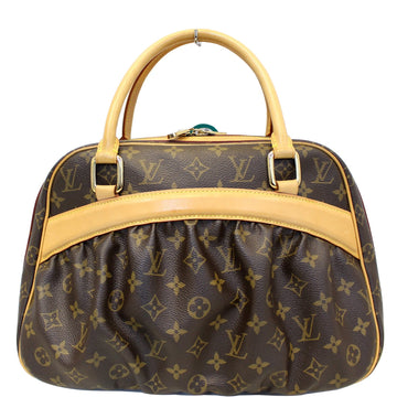 LOUIS VUITTON Mizi Monogram Canvas Satchel Handbag Brown