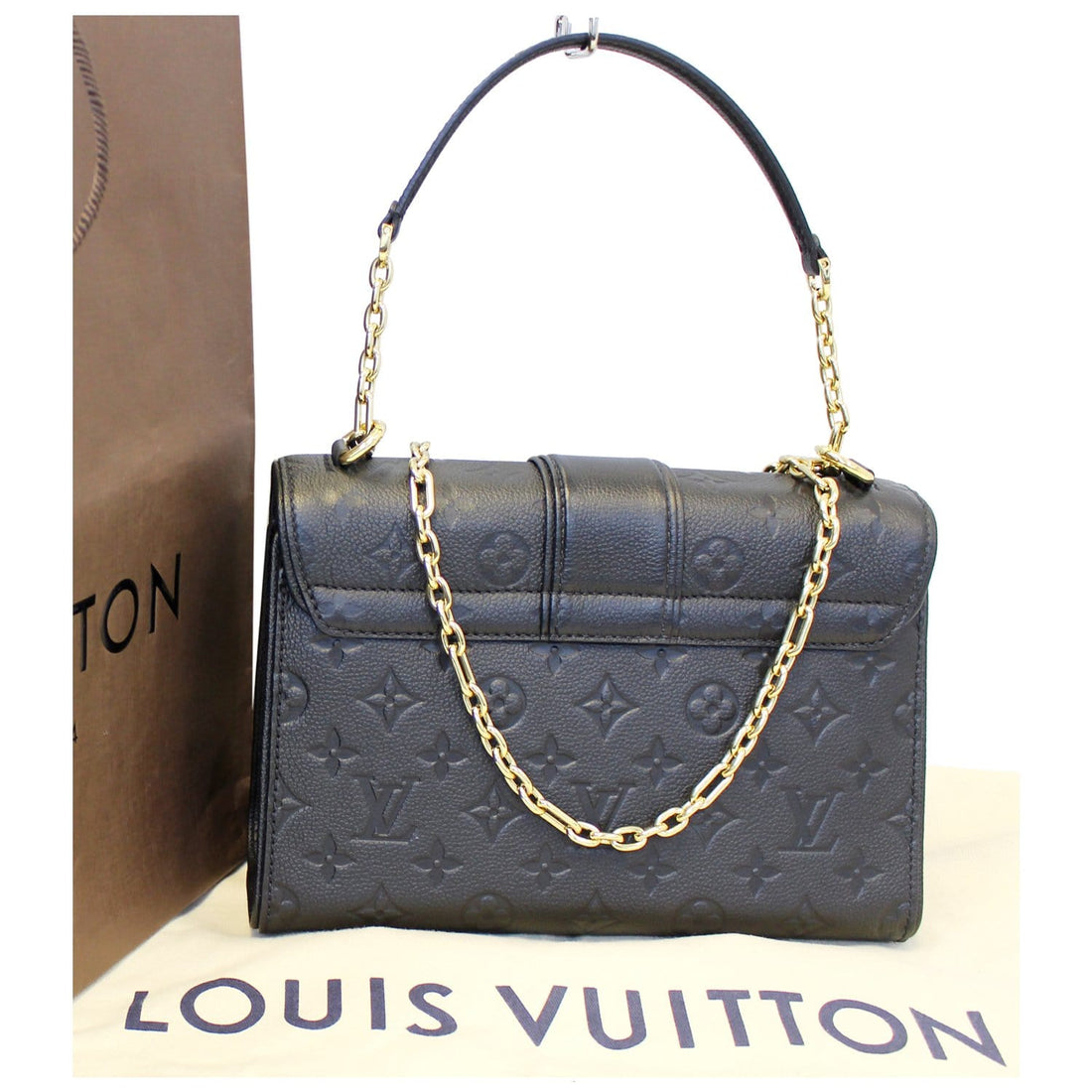 LOUIS VUITTON Saint Sulpice PM Empreinte Leather Crossbody Bag Noir