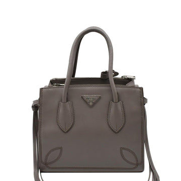 PRADA City Sport B2925R Leather 2Way Shoulder Bag Grey