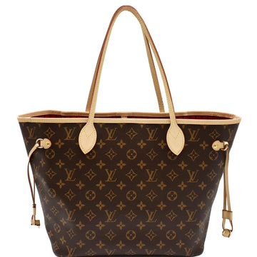 LOUIS VUITTON Neverfull MM Monogram Canvas Tote Bag Brown