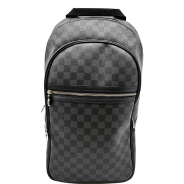 LOUIS VUITTON Michael Damier Graphite Canvas Backpack Bag Black