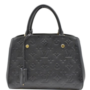 LOUIS VUITTON Montaigne BB Monogram Empreinte Leather Satchel Bag Black