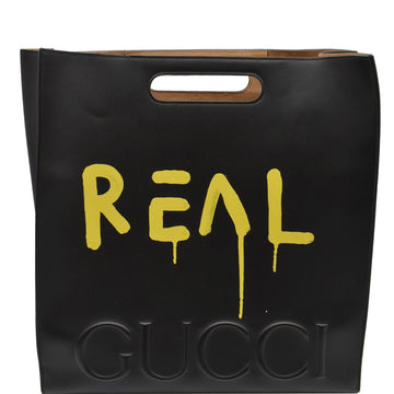 GUCCI Ghost  Large XL  Leather Tote Bag Black 415883