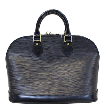 LOUIS VUITTON Alma PM Epi Leather Satchel Bag Black