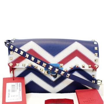 Valentino Chevron Motif Rockstud Crossbody Bag