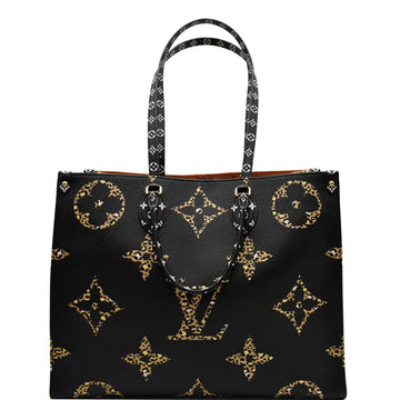 LOUIS VUITTON Onthego Jungle GM Giant Monogram Canvas Tote Shoulder Bag Black - Hot Deals