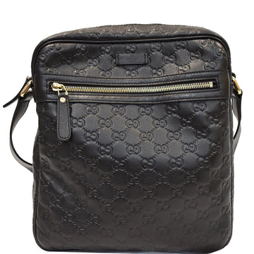 GUCCI Guccissima Leather Messenger Bag Black 201448