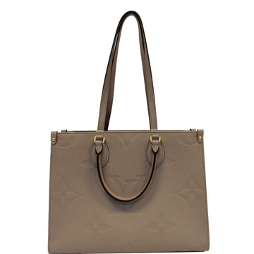 LOUIS VUITTON Onthego MM Monogram Empreinte Shoulder Bag Tourterelle