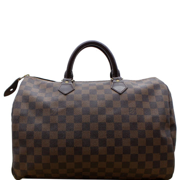 LOUIS VUITTON Speedy 35 Damier Ebene Satchel Bag Brown