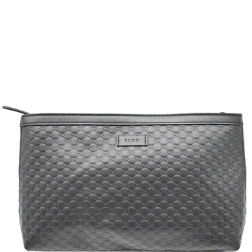 GUCCI Flat Microguccissima Leather Wallet Crossbody Black 607723