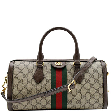 GUCCI Ophidia GG Canvas Medium Top Handle Shoulder Bag Beige 524532