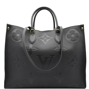 LOUIS VUITTON  Onthego GM Monogram Empreinte Leather Tote Bag Black