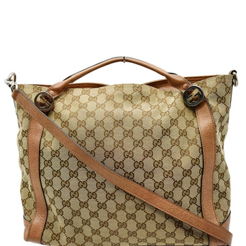 GUCCI Miss GG  GG Canvas Top Handle Shoulder Bag Beige 323675