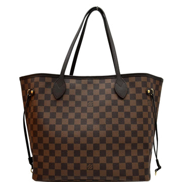 LOUIS VUITTON Neverfull MM Damier Ebene Tote Bag Brown