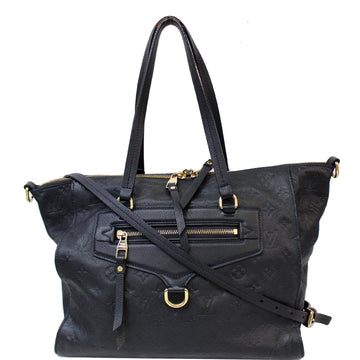 LOUIS VUITTON Lumine PM Monogram Empreinte Leather Shoulder Bag Black