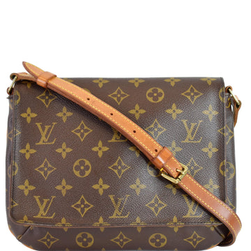 LOUIS VUITTON Mtte Tango Monogram Canvas Shoulder Bag Brown