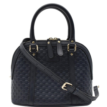 GUCCI Mini Dome Micro Guccissima Leather Crossbody Bag Blue 449654