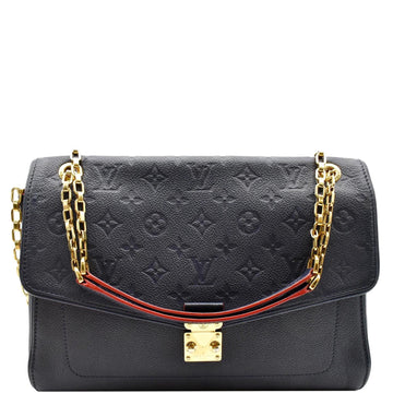 LOUIS VUITTON Saint Germain MM Monogram Empreinte Leather Shoulder Bag Marine Rouge
