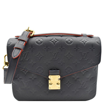 LOUIS VUITTON Metis Pochette Empreinte Leather Crossbody Bag Blue