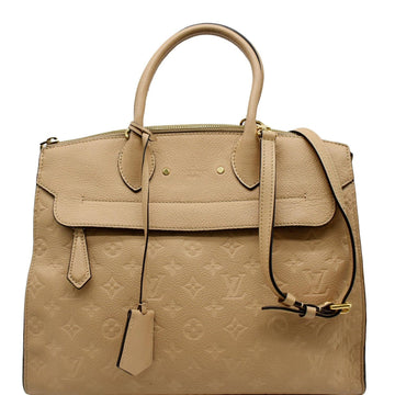 LOUIS VUITTON Pont Neuf MM Monogram Empreinte Leather Shoulder Bag Beige - 20% OFF