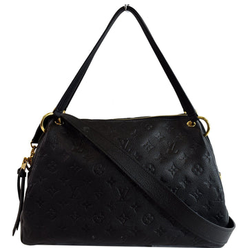 LOUIS VUITTON Ponthieu MM Monogram Empreinte Leather Shoulder Bag Black
