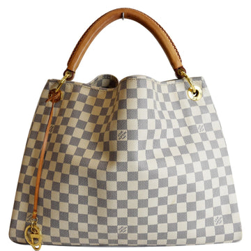 LOUIS VUITTON Artsy MM Damier Azur Shoulder Bag White