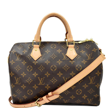 LOUIS VUITTON Speedy 30 Bandouliere Monogram Canvas Shoulder Bag Brown