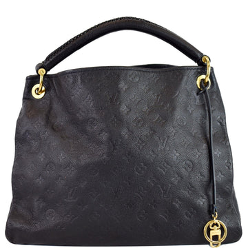 LOUIS VUITTON Artsy MM Empreinte Leather Shoulder Bag Navy
