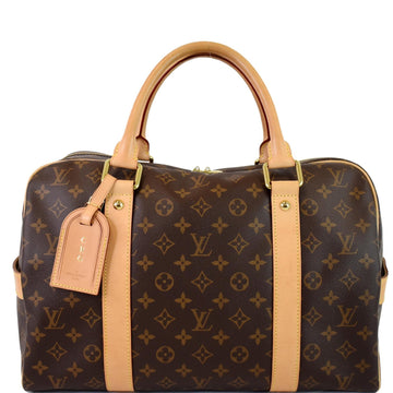 LOUIS VUITTON Carryall Monogram Canvas Satchel Bag Brown