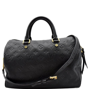 LOUIS VUITTON Speedy 30 Bandouliere Monogram Empreinte Leather Shoulder Bag Black