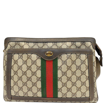GUCCI  Web Detail GG Canvas Shoulder Bag Beige 14.02.013