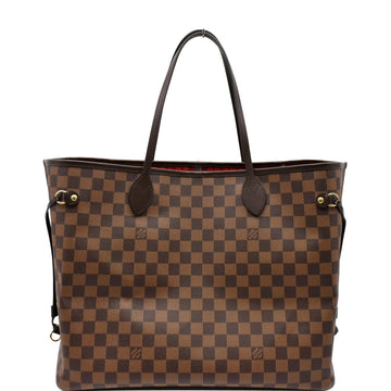 LOUIS VUITTON Neverfull GM Damier Ebene Tote Bag Brown