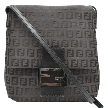 FENDI  Zucca FF Canvas Crossbody Bag Brown