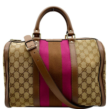 GUCCI  Web GG Canvas Boston Bag Beige 247205