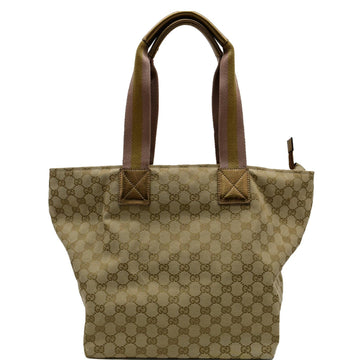 GUCCI Sherry GG Canvas Leather Tote Bag Beige 131231